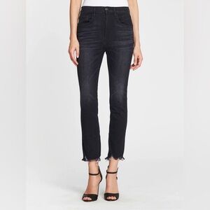 3x1 Women's Dark Gray Straight Leg Jeans straight, authentic crop high-rise